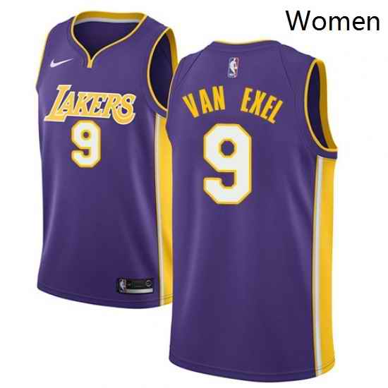 Womens Nike Los Angeles Lakers 9 Nick Van Exel Swingman Purple NBA Jersey Statement Edition